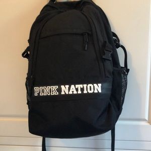 pink nation black backpack